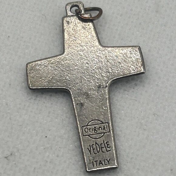 Pope Francis Good Shepard Cross 1 1/8" Italy Pendant Crucifix - Picture 2 of 3